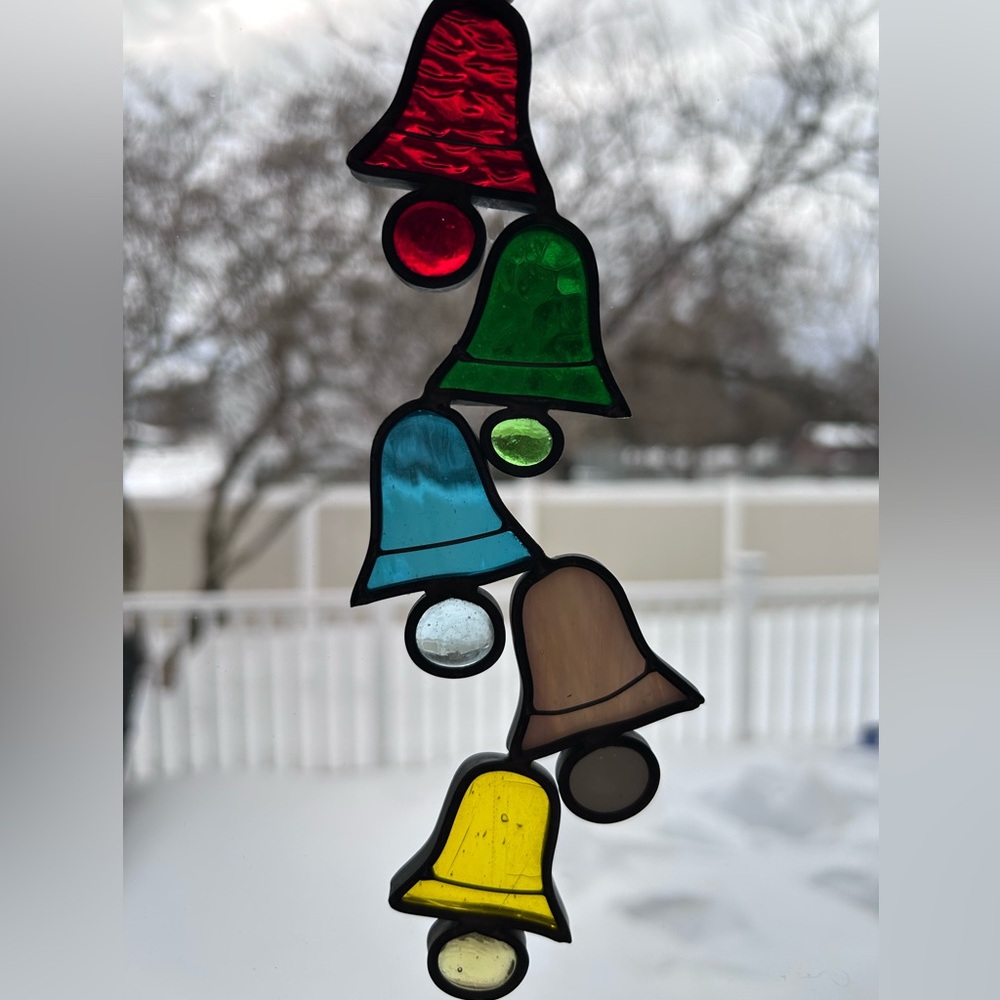 Colorful Stained Glass Bell Ornament